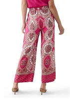 Women's Printed Satin Washed Pants