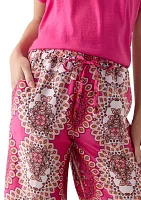 Women's Printed Satin Washed Pants