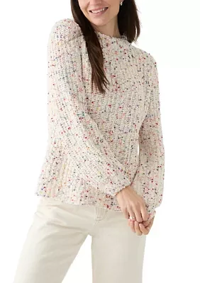 Women's Confetti Chenille Crew Neck Long Sleeve Sweater