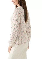 Women's Confetti Chenille Crew Neck Long Sleeve Sweater