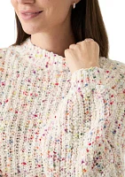 Women's Confetti Chenille Crew Neck Long Sleeve Sweater