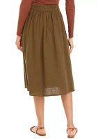 Women's Button Front Midi Skirt