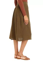 Women's Button Front Midi Skirt