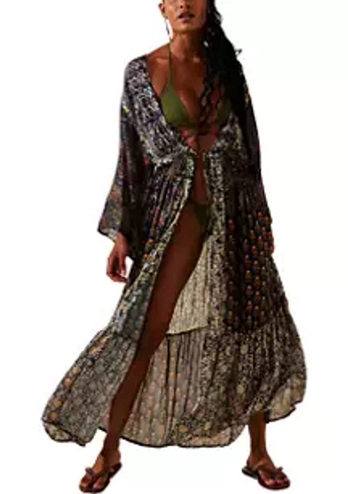 Free People Bombay Mixed Print Kimono