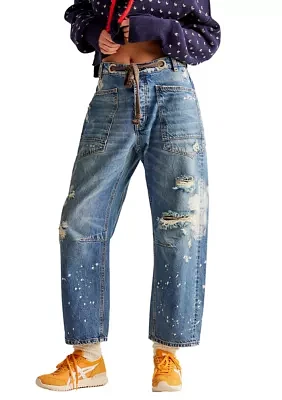 We The Free Moxie Low Slung Pull On Barrel Jeans