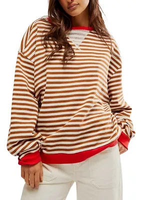 Classic Striped Oversized Crewneck