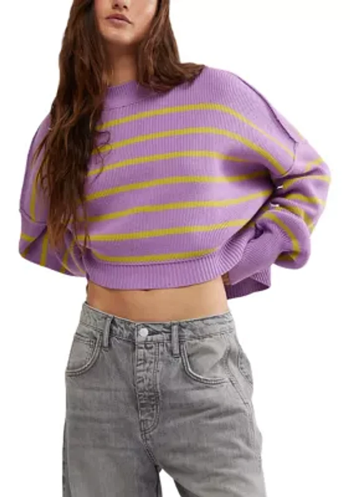 Easy Street Stripe Crop Pullover