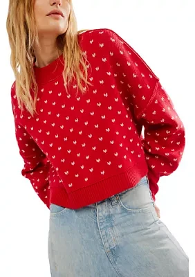 Easy Street Patterned Cropped Sweater