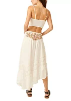 Augusta Floral Appliqué Crop Top & Asymmetric Skirt Set