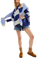 Easy Street Checkered Tunic Sweater