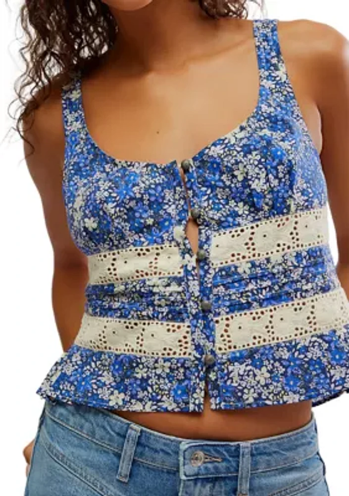 Kianna Lace Printed Tank Top