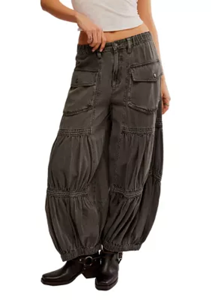 Last Word Soft Cotton Low Rise Cargo Pocket Parachute Pants