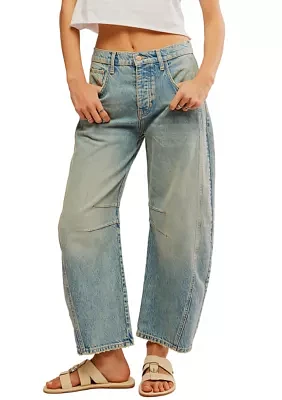 We the Free Good Luck Mid Rise Barrel Jeans