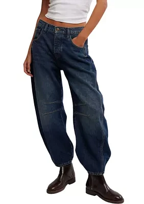 We the Free Good Luck Mid Rise Barrel Jeans