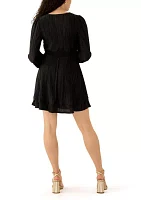 Women's V-Neck Puff Sleeve Tiered Dress