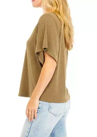 Women's Flutter Sleeve V-Neck Top