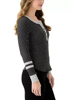 Women's Henley Stripe Top