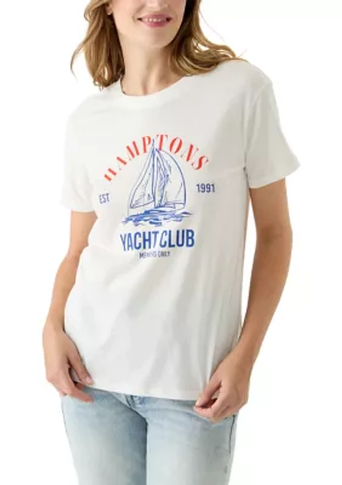 Women's Hamptons Yacht Club Oversized Graphic T-Shirt