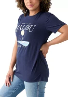 Women's Drop Shoulder Short Sleeve Malibu Country Club Graphic T-Shirt