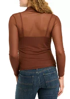 Women's Mock Neck Mesh Top