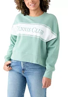 Women's Relaxed Fit Long Sleeve Tennis Club Graphic Sweatshirt