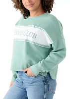 Women's Relaxed Fit Long Sleeve Tennis Club Graphic Sweatshirt