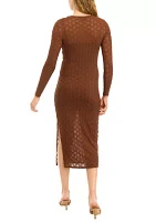 Women's Long Sleeve Mock Neck Lace Dress