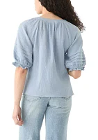 Women's V-Neck Raglan Peasant Top