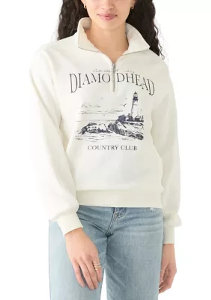 Women's Long Sleeve Zip Diamond Head Graphic Sweatshirt