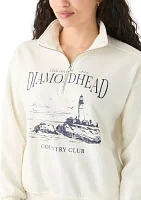 Women's Long Sleeve Zip Diamond Head Graphic Sweatshirt