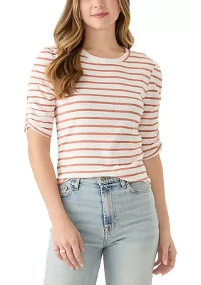 Women's Short Sleeve Striped Crew T-Shirt