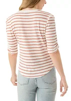 Women's Short Sleeve Striped Crew T-Shirt