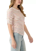 Women's Short Sleeve Striped Crew T-Shirt