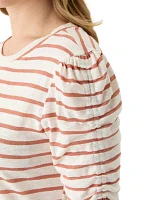 Women's Short Sleeve Striped Crew T-Shirt