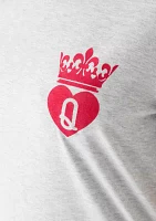 Women's Short Sleeve Queen of Hearts Graphic T-Shirt