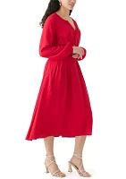 Women's Woven Button Front Midi Dress