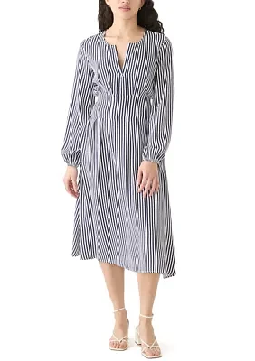 Women's Striped Woven Midi Dress