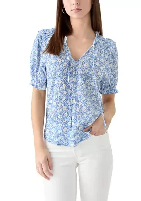 Women's Smocked Puff Sleeve Top
