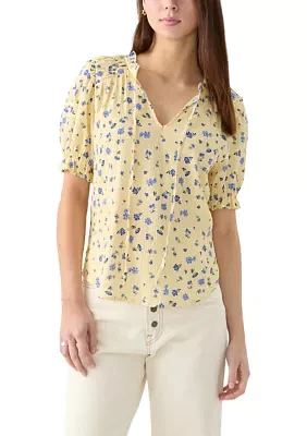 Women's Smocked Puff Sleeve Top