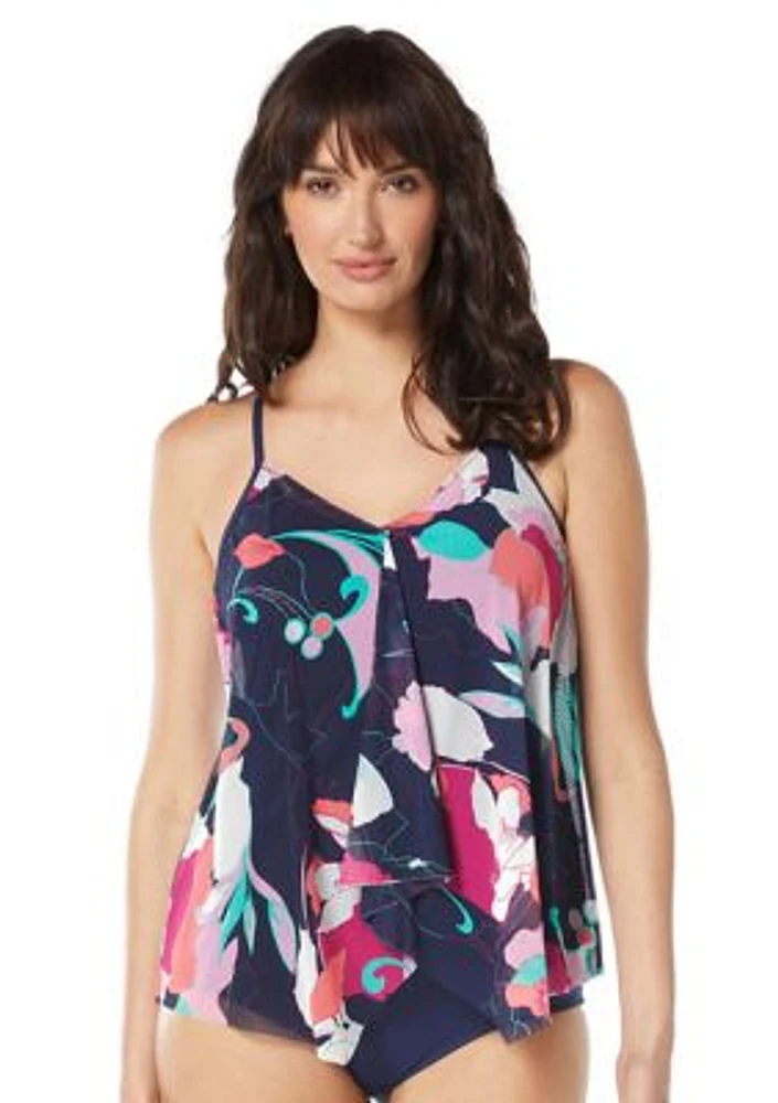 Avalon Floral Kerry Mesh Tankini Swim Top