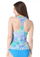 Estate Mosaic Piqué Printed Swim Top