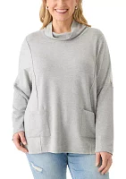 Plus Long Sleeve Funnel Neck Fleece Top