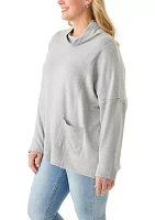 Plus Long Sleeve Funnel Neck Fleece Top