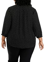 Plus Wovens Printed V-Neck Blouse