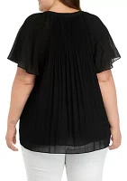 Plus Woven Ruffle Top