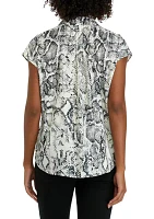 Women's Printed Short Sleeve Camp Shirt