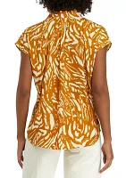 Women's Short Sleeve Printed Camp Shirt