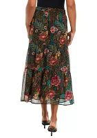 Women's Printed Midi Skirt