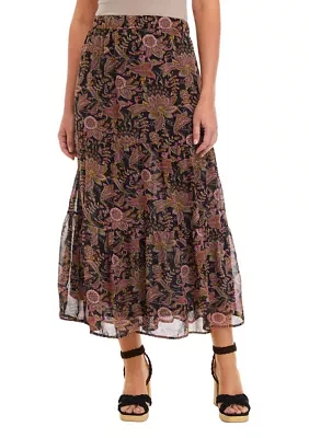 Women's Printed Midi Skirt