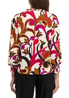 Women's Long Sleeve Printed Blouse